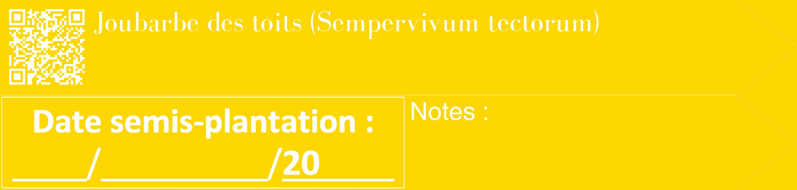 Étiquette de : Sempervivum tectorum - format c - style blanche21_simple_simplebod avec qrcode et comestibilité