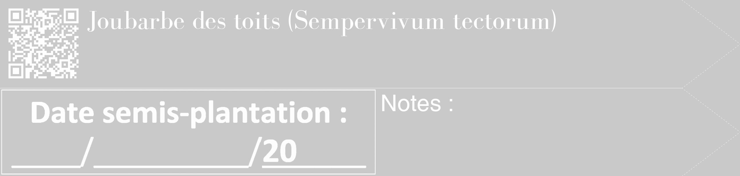 Étiquette de : Sempervivum tectorum - format c - style blanche54_simple_simplebod avec qrcode et comestibilité