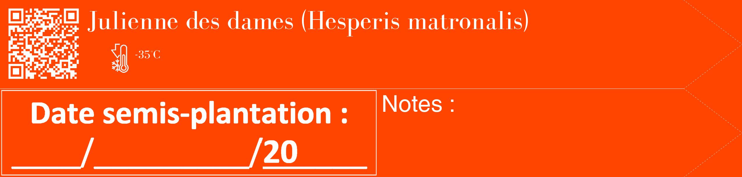 Étiquette de : Hesperis matronalis - format c - style blanche26_simple_simplebod avec qrcode et comestibilité