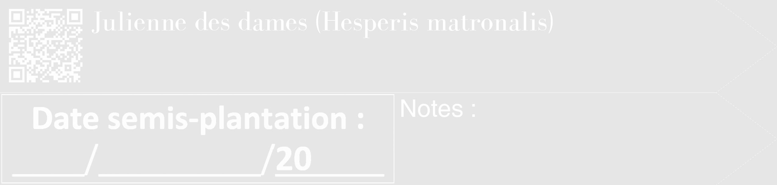 Étiquette de : Hesperis matronalis - format c - style blanche18_simple_simplebod avec qrcode et comestibilité