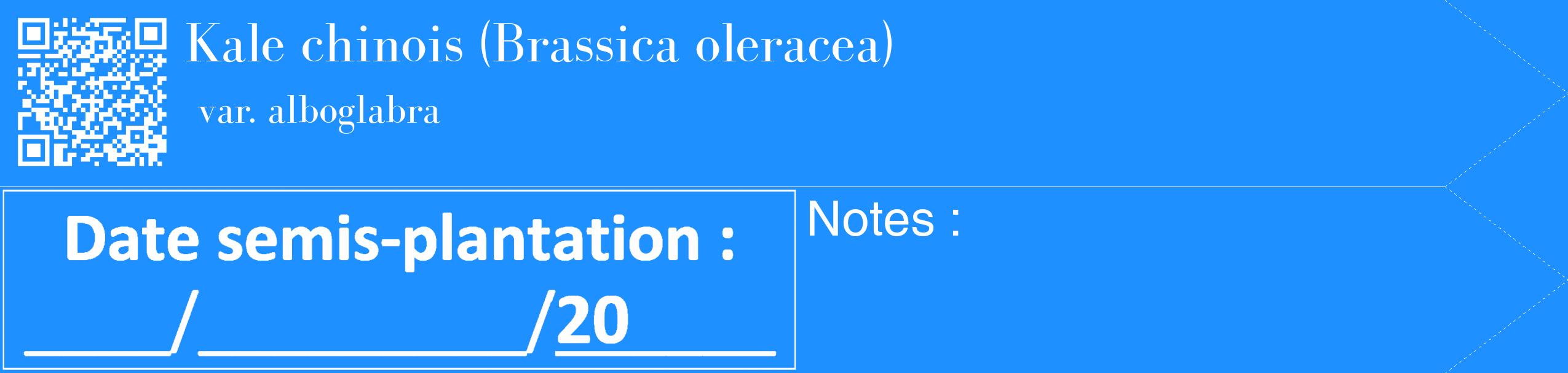 Étiquette de : Brassica oleracea var. alboglabra - format c - style blanche3_simple_simplebod avec qrcode et comestibilité