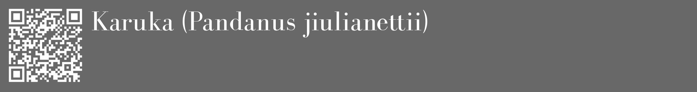 Étiquette de : Pandanus jiulianettii - format c - style blanche6_basique_basiquebod avec qrcode et comestibilité