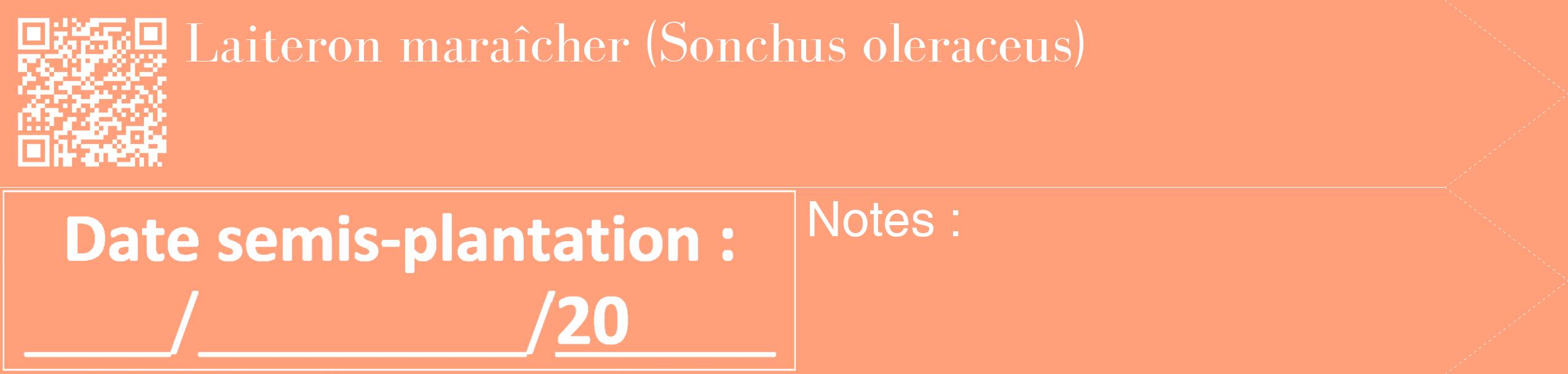 Étiquette de : Sonchus oleraceus - format c - style blanche39_simple_simplebod avec qrcode et comestibilité