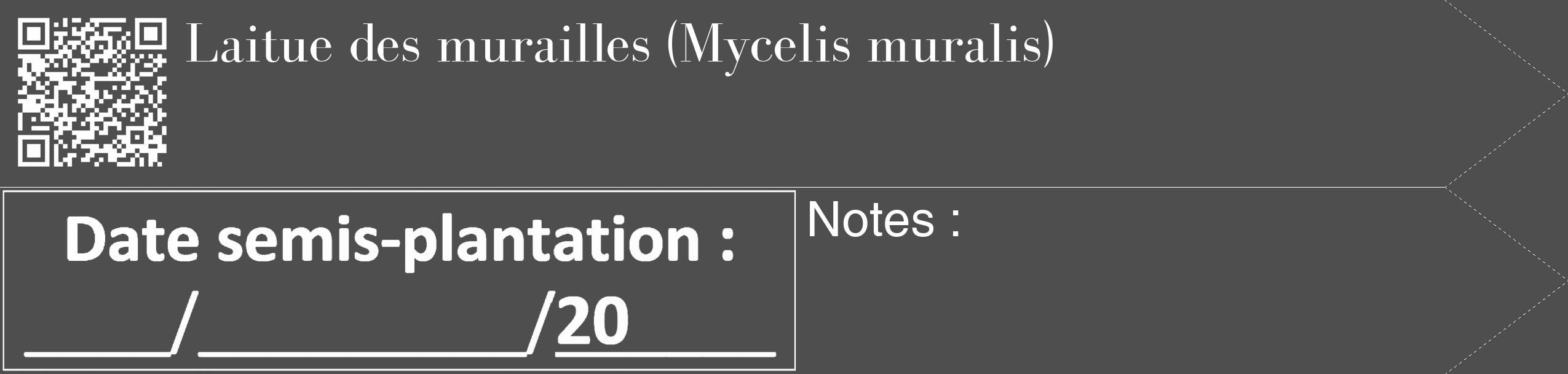 Étiquette de : Mycelis muralis - format c - style blanche33_simple_simplebod avec qrcode et comestibilité