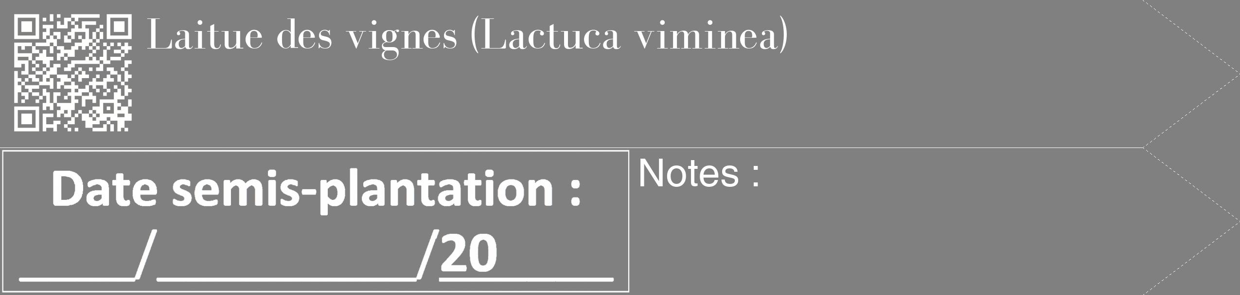 Étiquette de : Lactuca viminea - format c - style blanche57_simple_simplebod avec qrcode et comestibilité