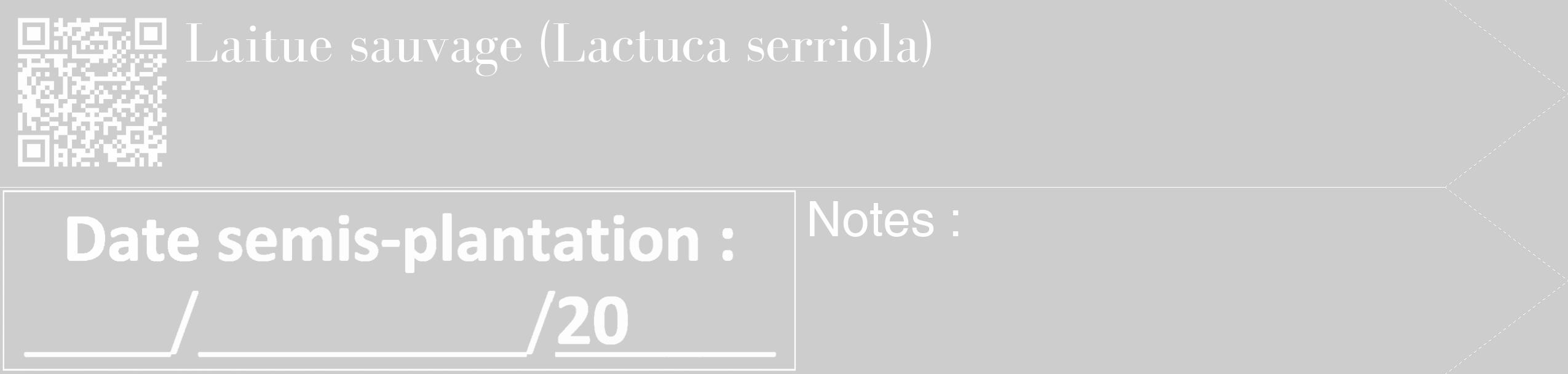 Étiquette de : Lactuca serriola - format c - style blanche41_simple_simplebod avec qrcode et comestibilité