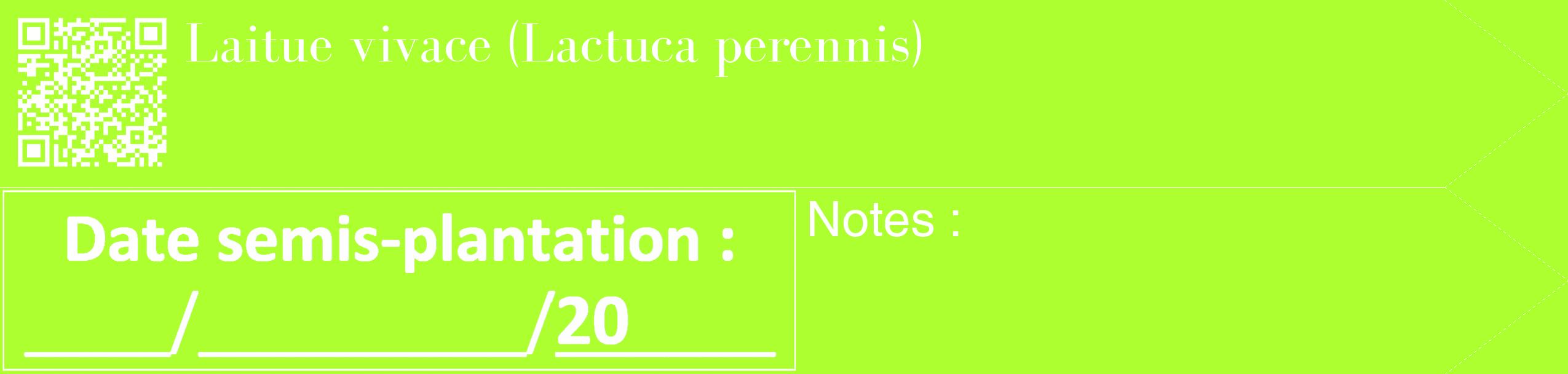 Étiquette de : Lactuca perennis - format c - style blanche17_simple_simplebod avec qrcode et comestibilité