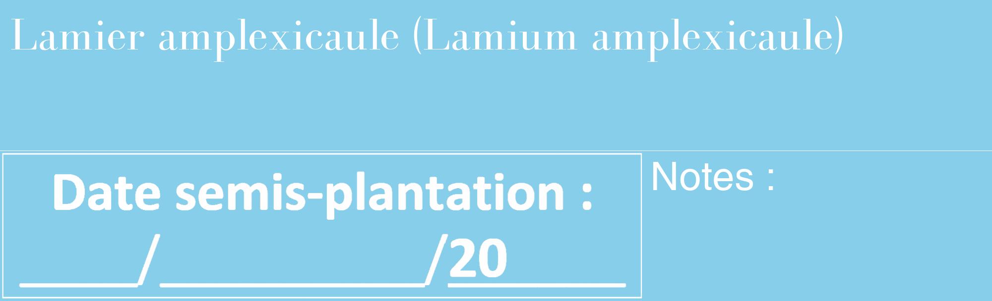 Étiquette de : Lamium amplexicaule - format c - style blanche1_basique_basiquebod avec comestibilité