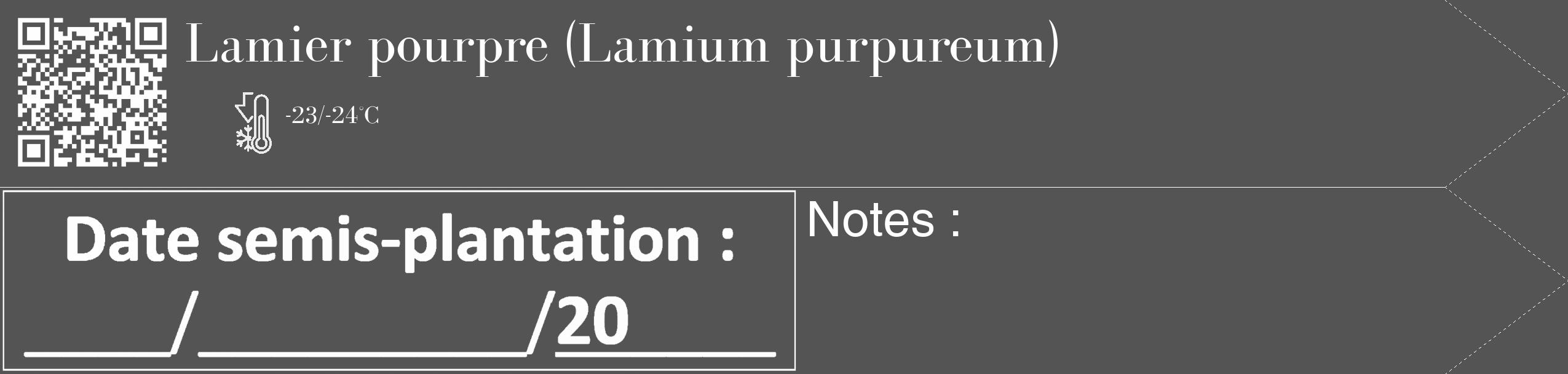 Étiquette de : Lamium purpureum - format c - style blanche30_simple_simplebod avec qrcode et comestibilité