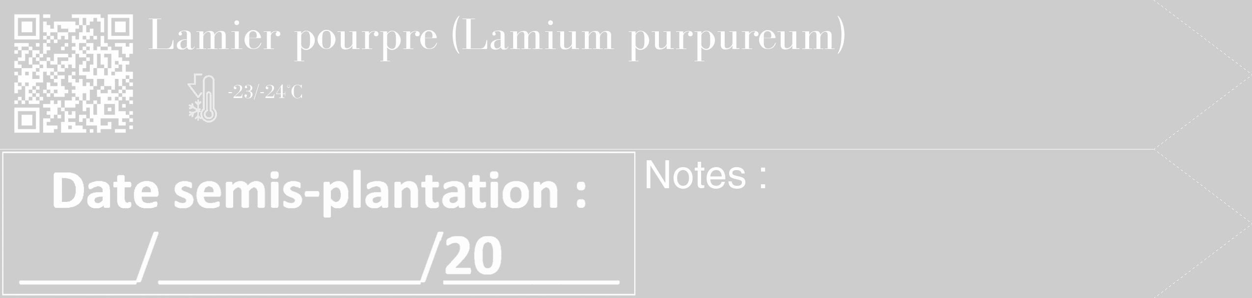 Étiquette de : Lamium purpureum - format c - style blanche41_simple_simplebod avec qrcode et comestibilité