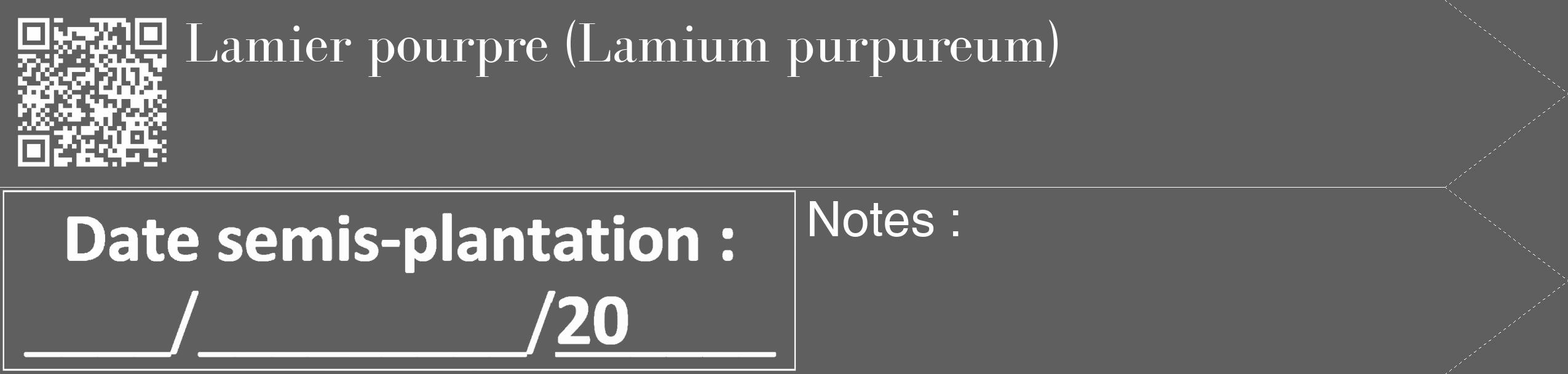 Étiquette de : Lamium purpureum - format c - style blanche10_simple_simplebod avec qrcode et comestibilité