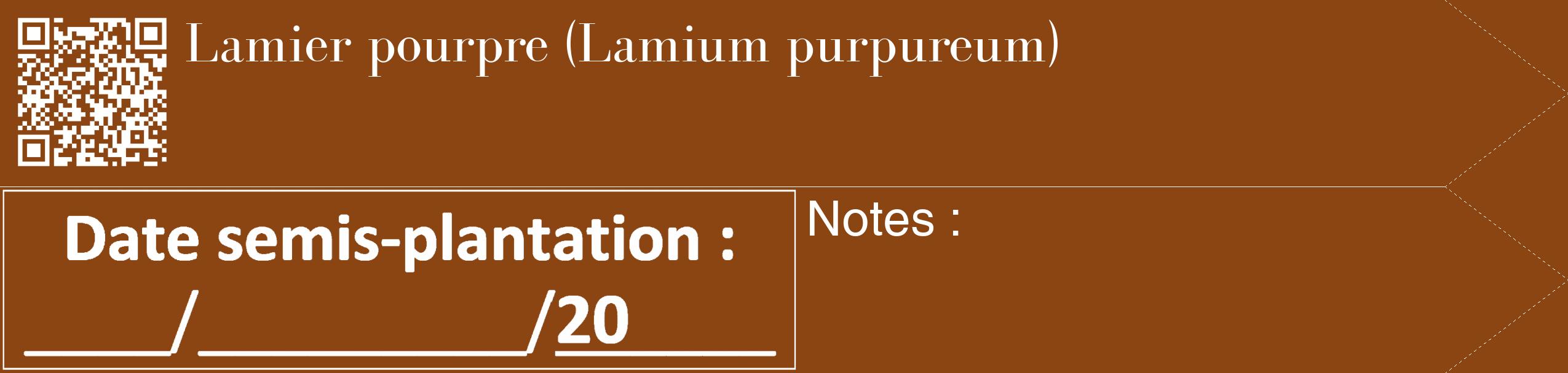 Étiquette de : Lamium purpureum - format c - style blanche30_simple_simplebod avec qrcode et comestibilité