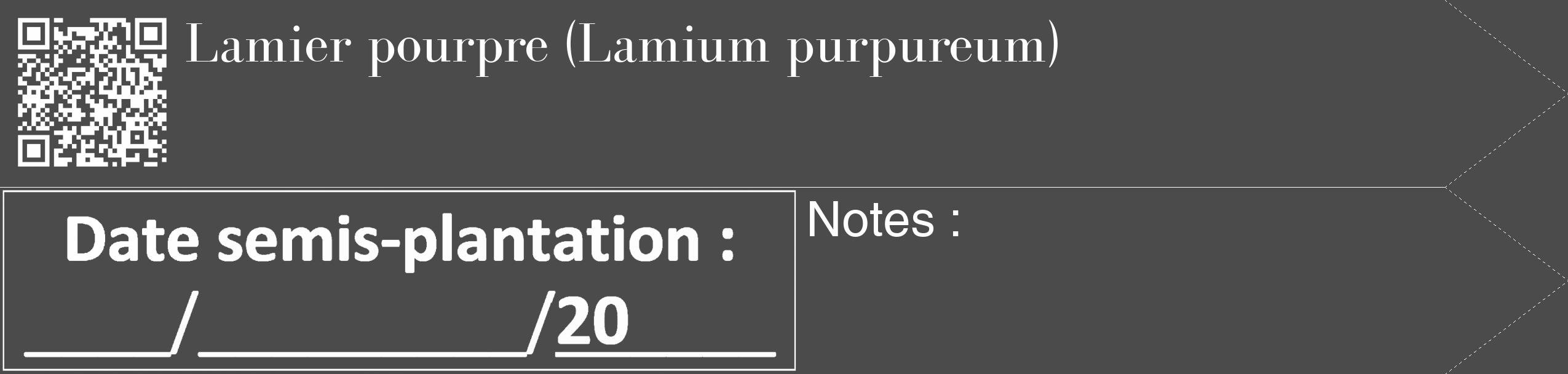 Étiquette de : Lamium purpureum - format c - style blanche9_simple_simplebod avec qrcode et comestibilité