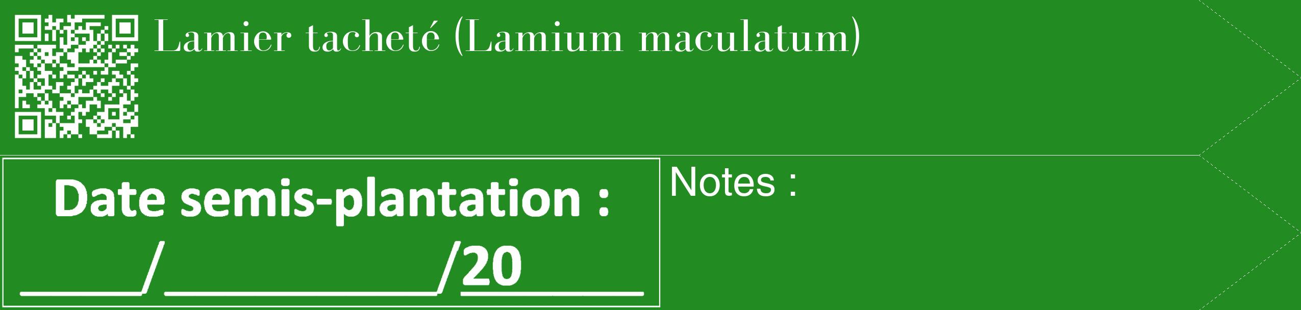Étiquette de : Lamium maculatum - format c - style blanche10_simple_simplebod avec qrcode et comestibilité