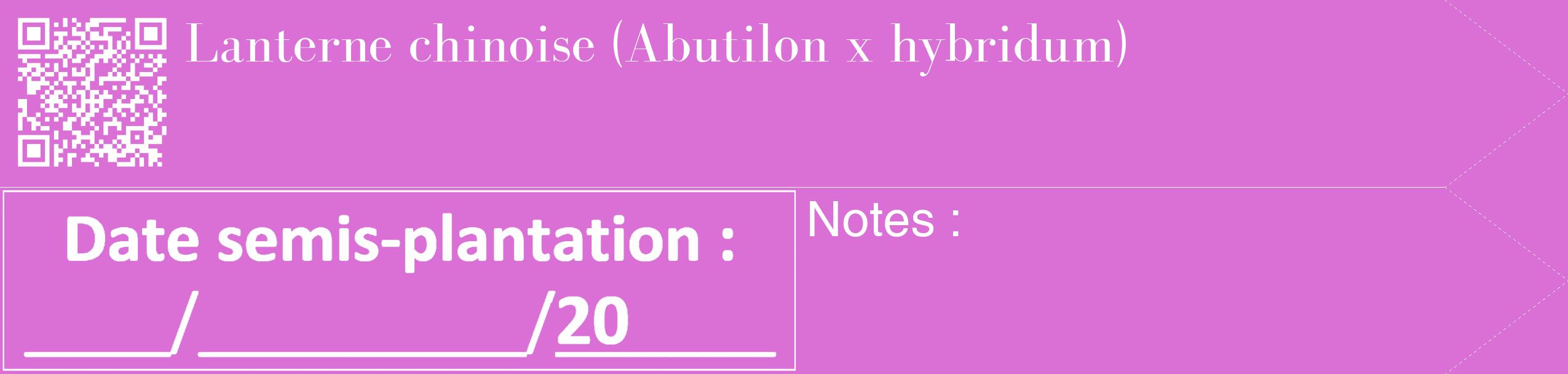 Étiquette de : Abutilon x hybridum - format c - style blanche52_simple_simplebod avec qrcode et comestibilité