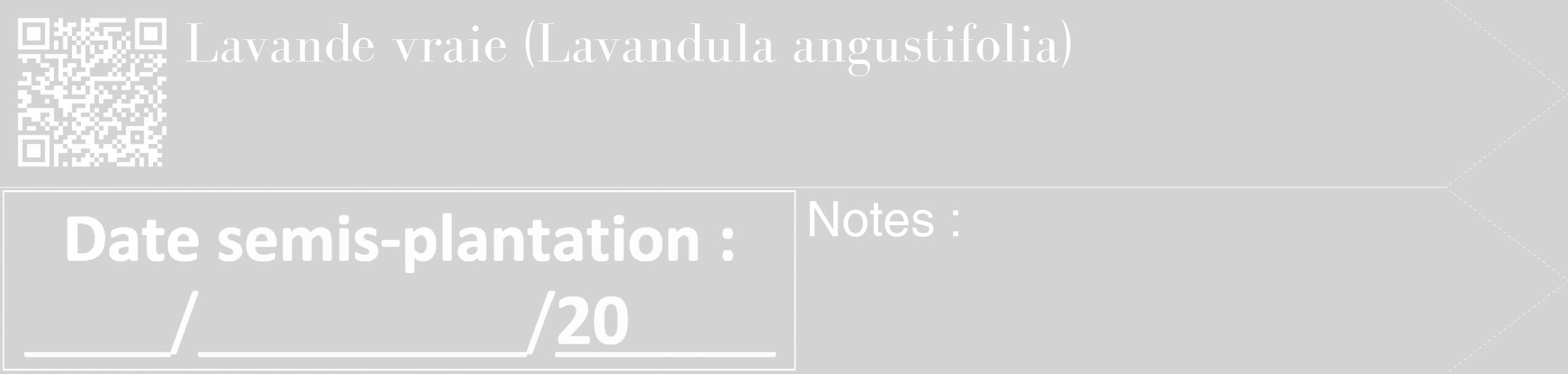 Étiquette de : Lavandula angustifolia - format c - style blanche56_simple_simplebod avec qrcode et comestibilité