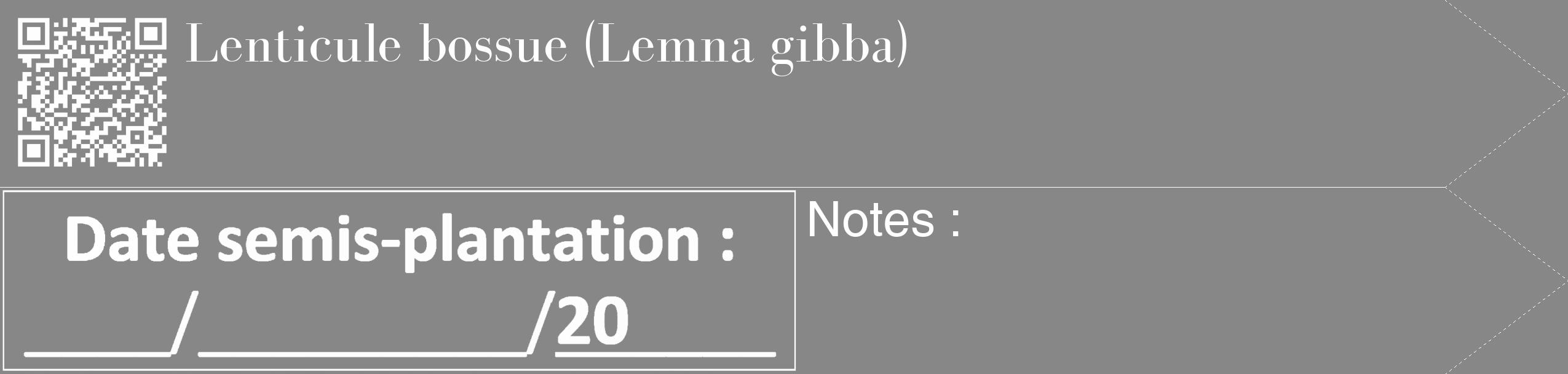 Étiquette de : Lemna gibba - format c - style blanche12_simple_simplebod avec qrcode et comestibilité