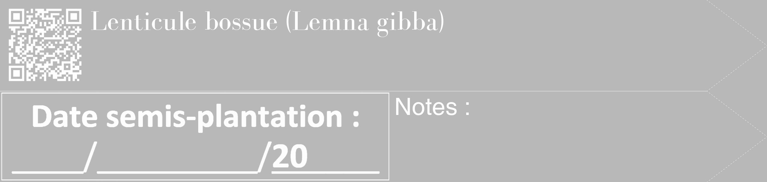 Étiquette de : Lemna gibba - format c - style blanche39_simple_simplebod avec qrcode et comestibilité