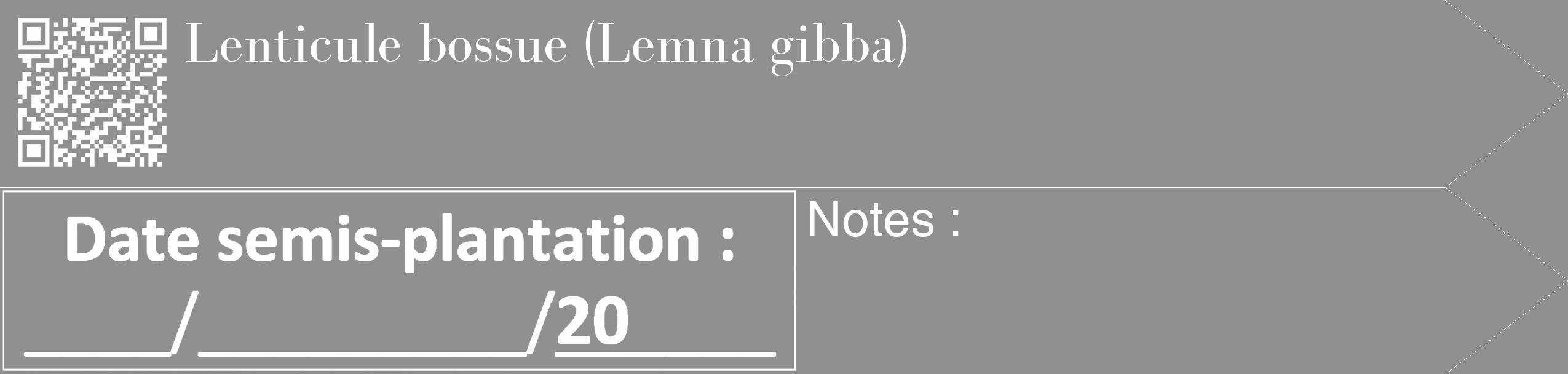 Étiquette de : Lemna gibba - format c - style blanche4_simple_simplebod avec qrcode et comestibilité