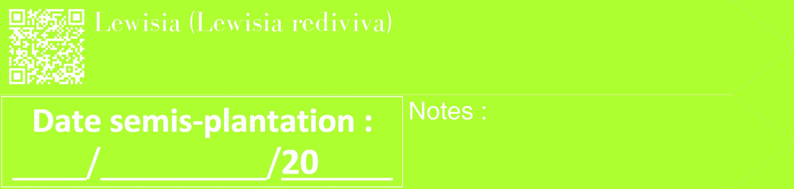 Étiquette de : Lewisia rediviva - format c - style blanche17_simple_simplebod avec qrcode et comestibilité