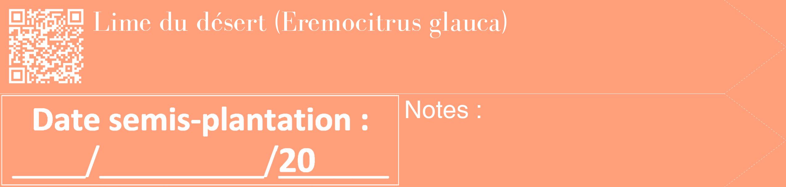 Étiquette de : Eremocitrus glauca - format c - style blanche39_simple_simplebod avec qrcode et comestibilité