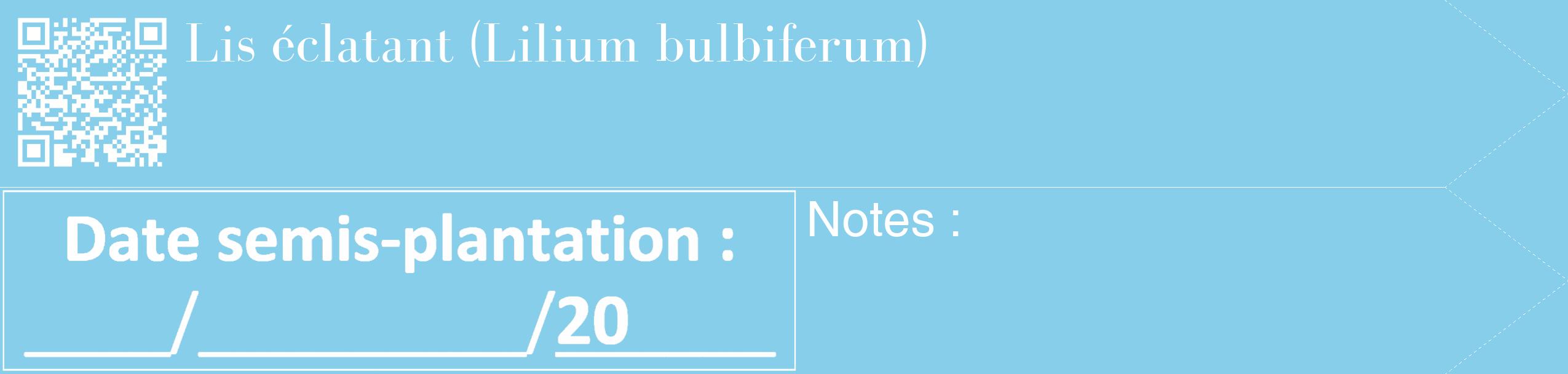 Étiquette de : Lilium bulbiferum - format c - style blanche1_simple_simplebod avec qrcode et comestibilité