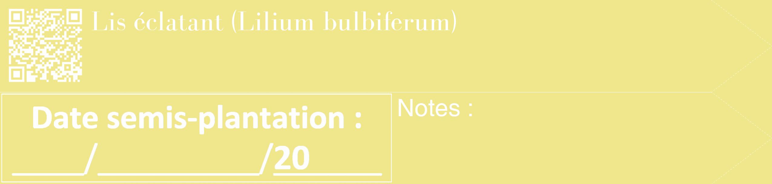 Étiquette de : Lilium bulbiferum - format c - style blanche20_simple_simplebod avec qrcode et comestibilité
