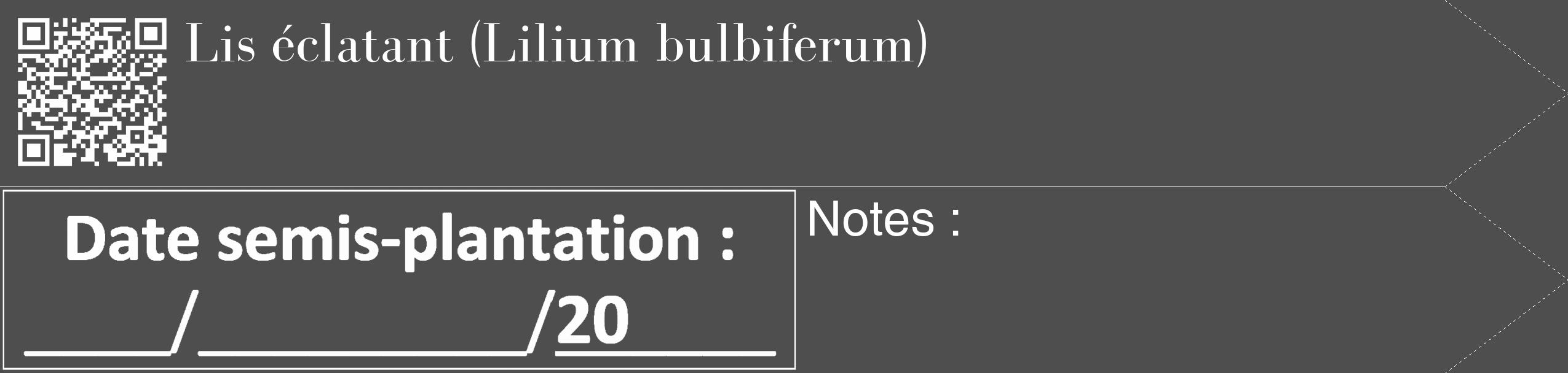 Étiquette de : Lilium bulbiferum - format c - style blanche33_simple_simplebod avec qrcode et comestibilité