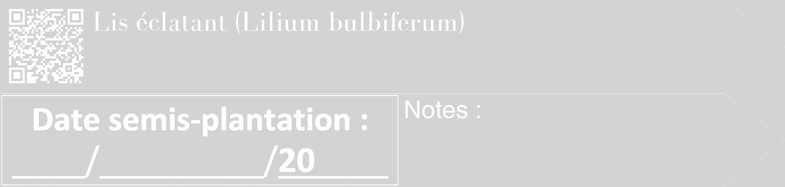 Étiquette de : Lilium bulbiferum - format c - style blanche56_simple_simplebod avec qrcode et comestibilité