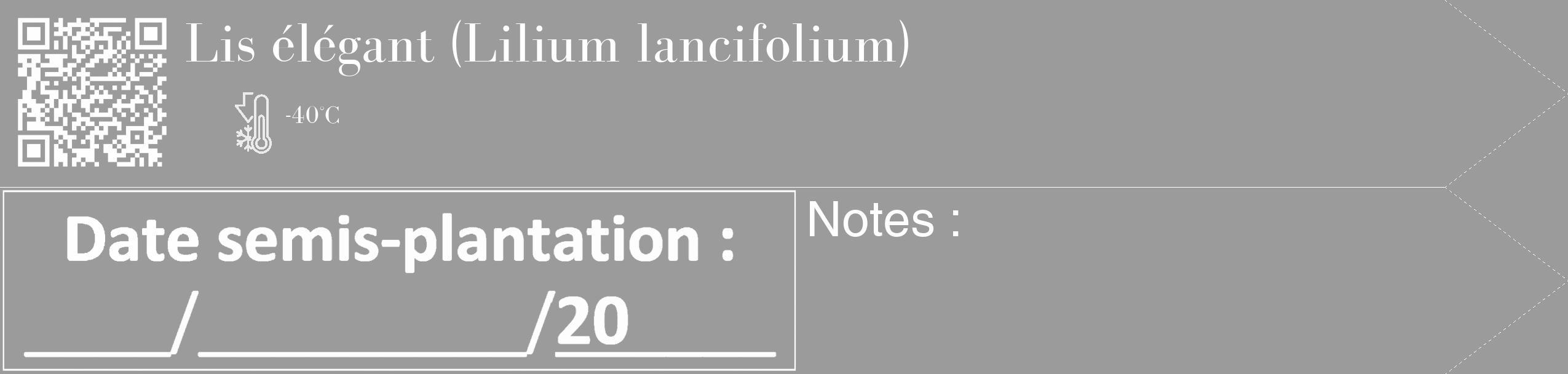 Étiquette de : Lilium lancifolium - format c - style blanche52_simple_simplebod avec qrcode et comestibilité