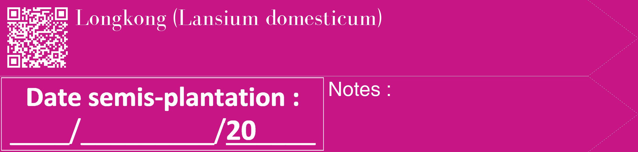 Étiquette de : Lansium domesticum - format c - style blanche45_simple_simplebod avec qrcode et comestibilité