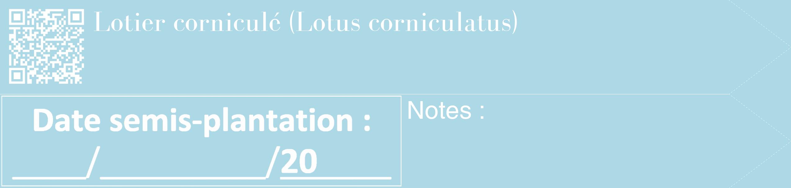 Étiquette de : Lotus corniculatus - format c - style blanche0_simple_simplebod avec qrcode et comestibilité