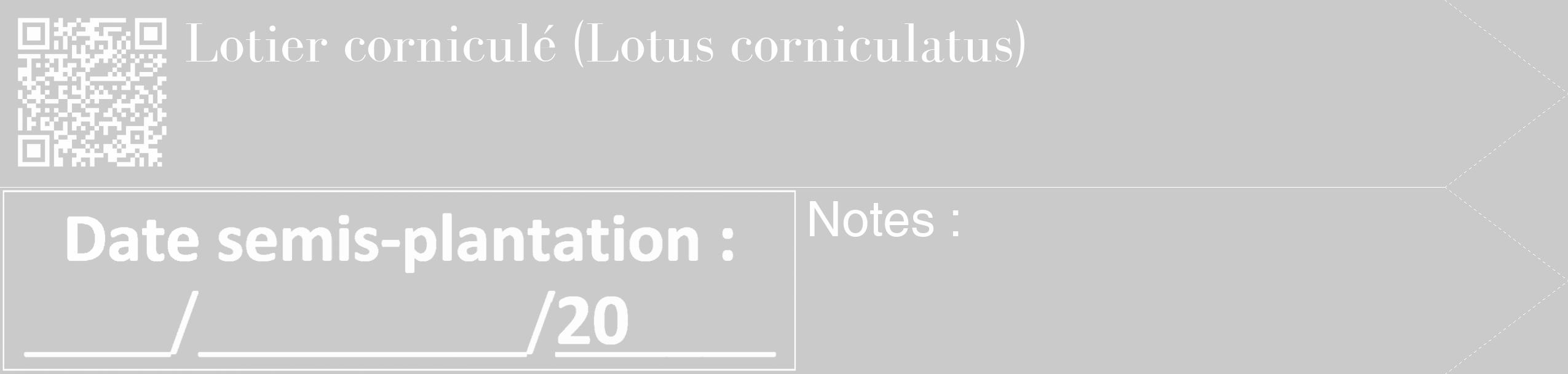 Étiquette de : Lotus corniculatus - format c - style blanche21_simple_simplebod avec qrcode et comestibilité