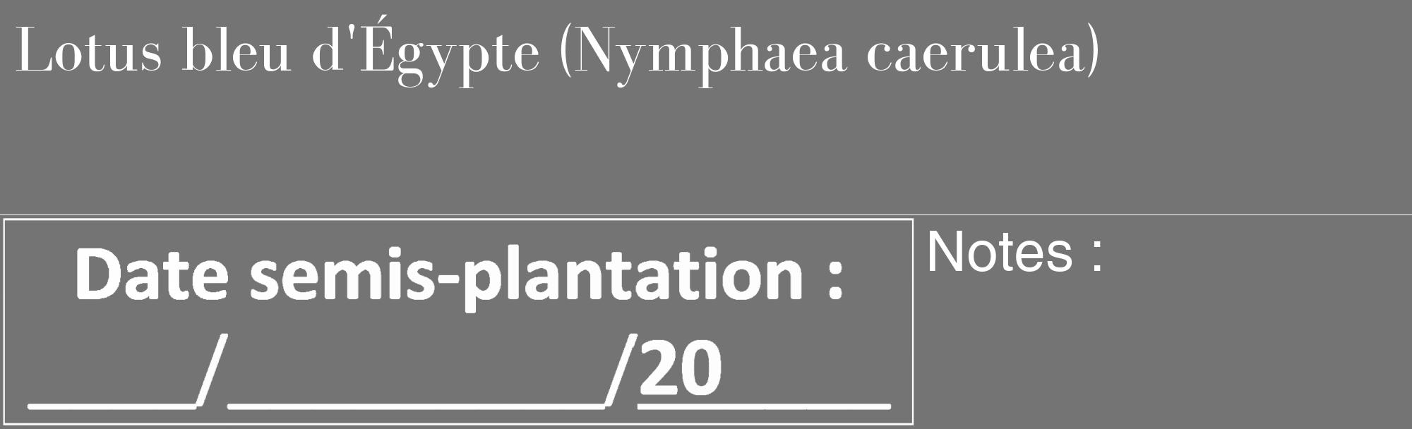 Étiquette de : Nymphaea caerulea - format c - style blanche26_basique_basiquebod avec comestibilité
