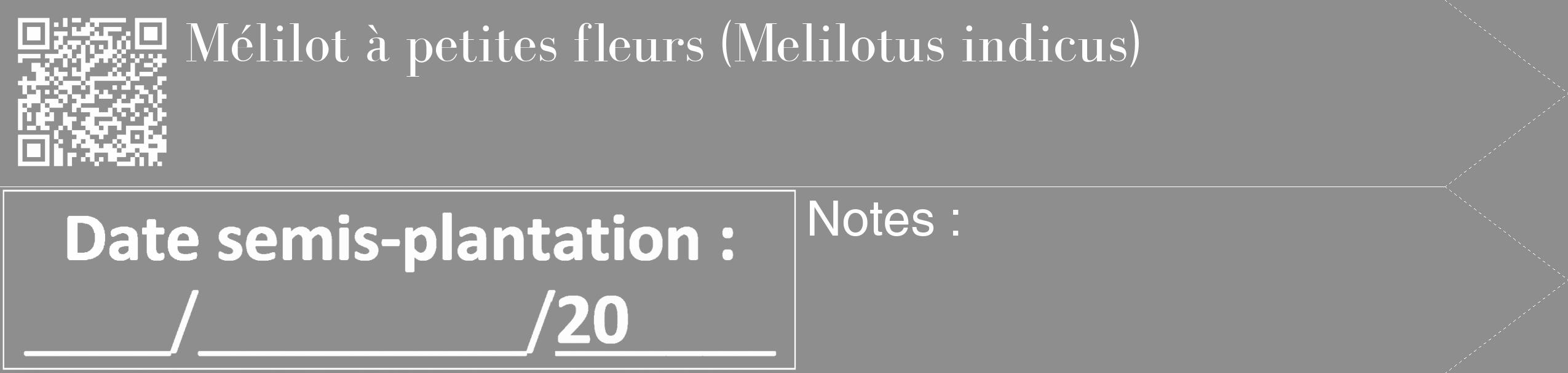 Étiquette de : Melilotus indicus - format c - style blanche25_simple_simplebod avec qrcode et comestibilité
