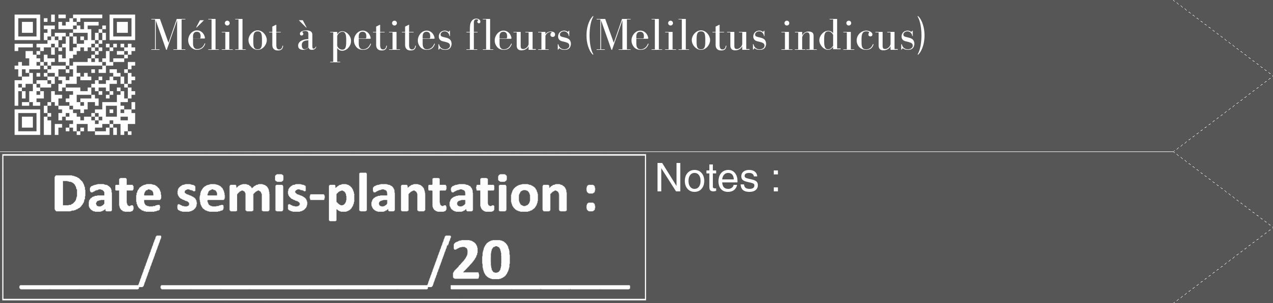 Étiquette de : Melilotus indicus - format c - style blanche45_simple_simplebod avec qrcode et comestibilité