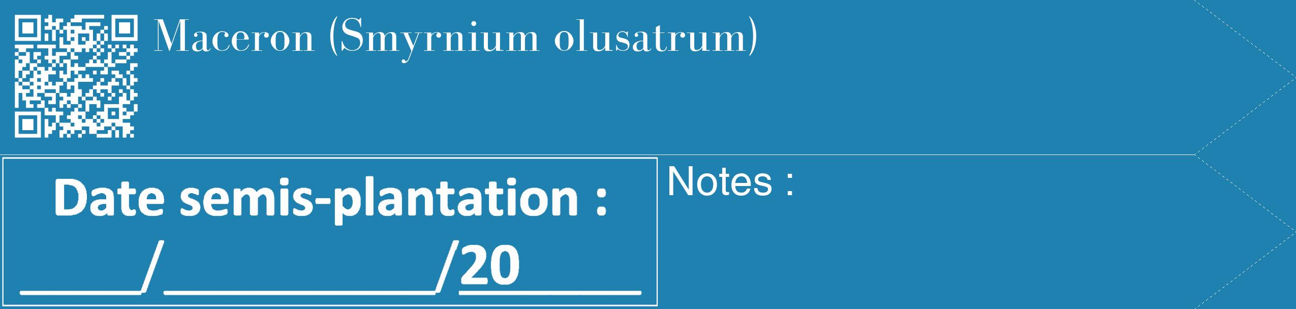 Étiquette de : Smyrnium olusatrum - format c - style blanche6_simple_simplebod avec qrcode et comestibilité