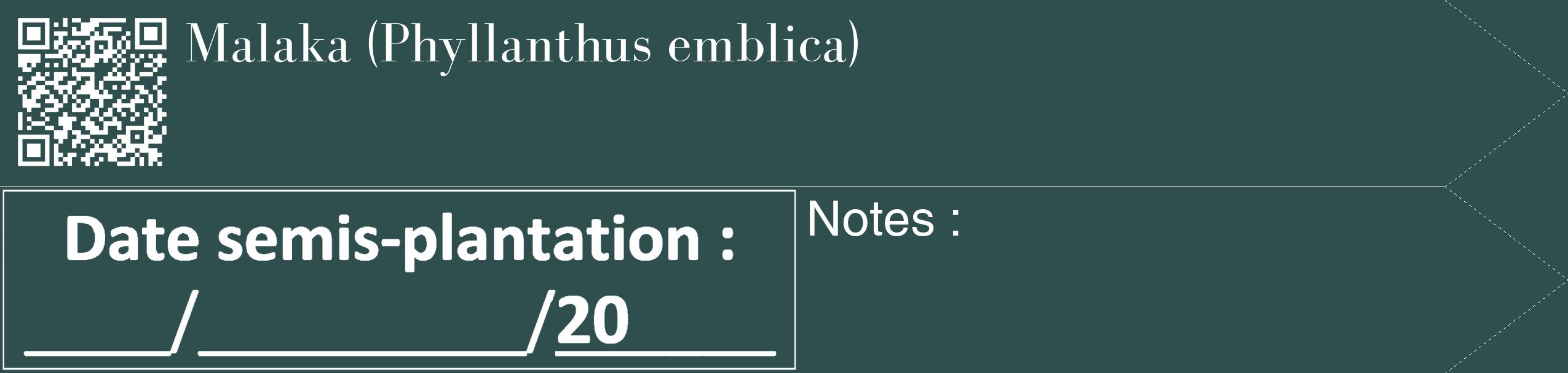 Étiquette de : Phyllanthus emblica - format c - style blanche58_simple_simplebod avec qrcode et comestibilité
