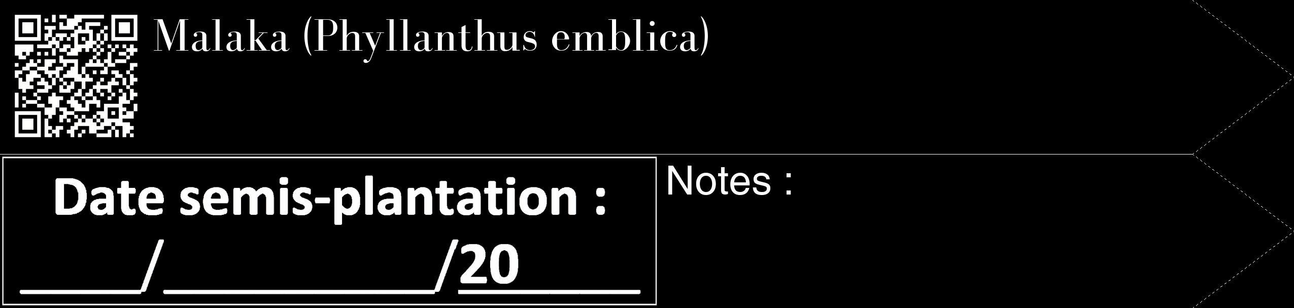 Étiquette de : Phyllanthus emblica - format c - style blanche59_simple_simplebod avec qrcode et comestibilité