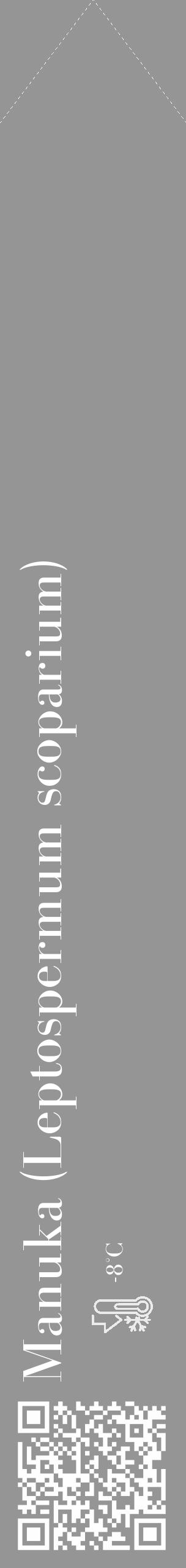 Étiquette de : Leptospermum scoparium - format c - style blanche16_simple_simplebod avec qrcode et comestibilité - position verticale