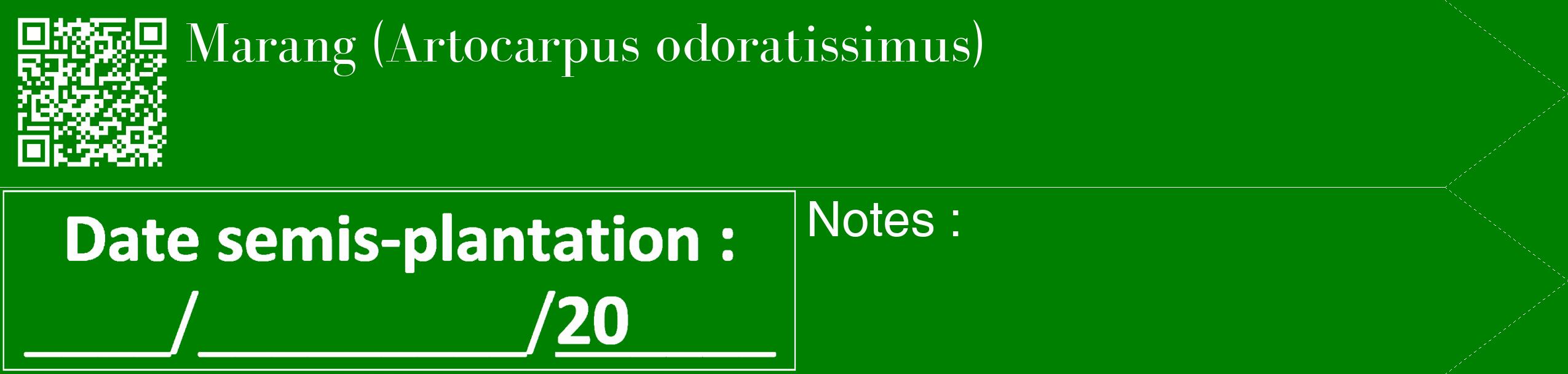 Étiquette de : Artocarpus odoratissimus - format c - style blanche9_simple_simplebod avec qrcode et comestibilité