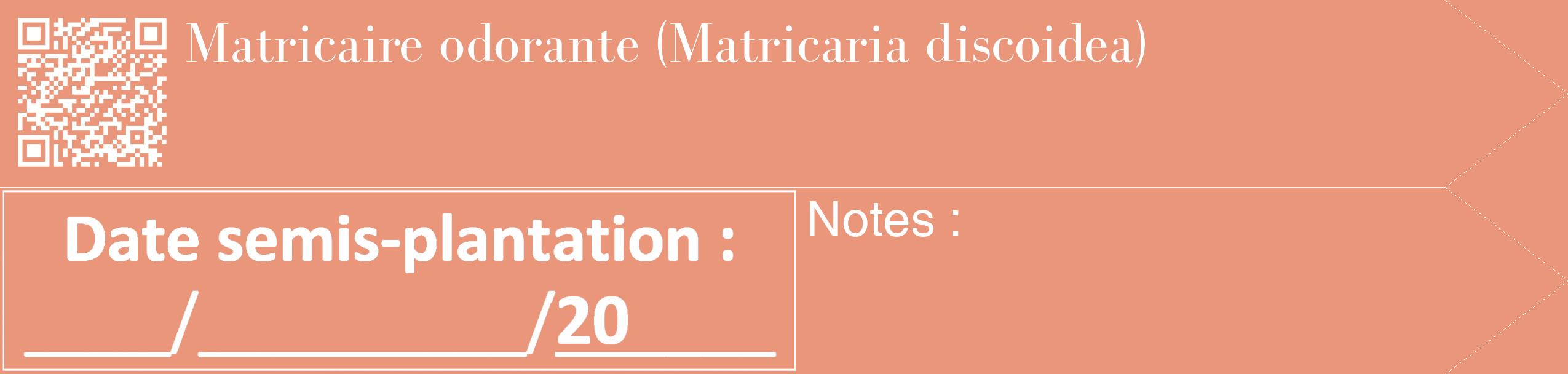 Étiquette de : Matricaria discoidea - format c - style blanche37_simple_simplebod avec qrcode et comestibilité