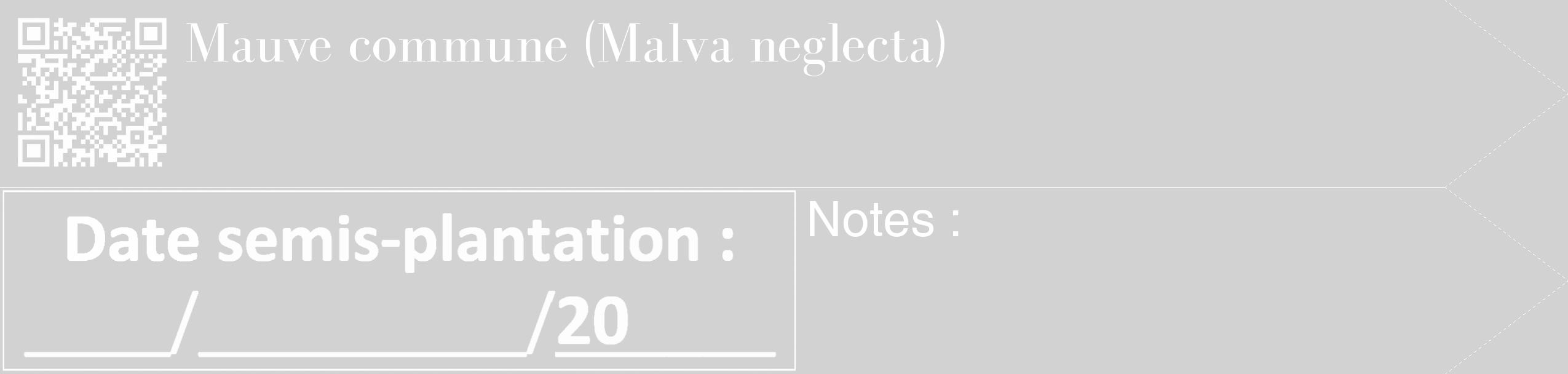 Étiquette de : Malva neglecta - format c - style blanche14_simple_simplebod avec qrcode et comestibilité