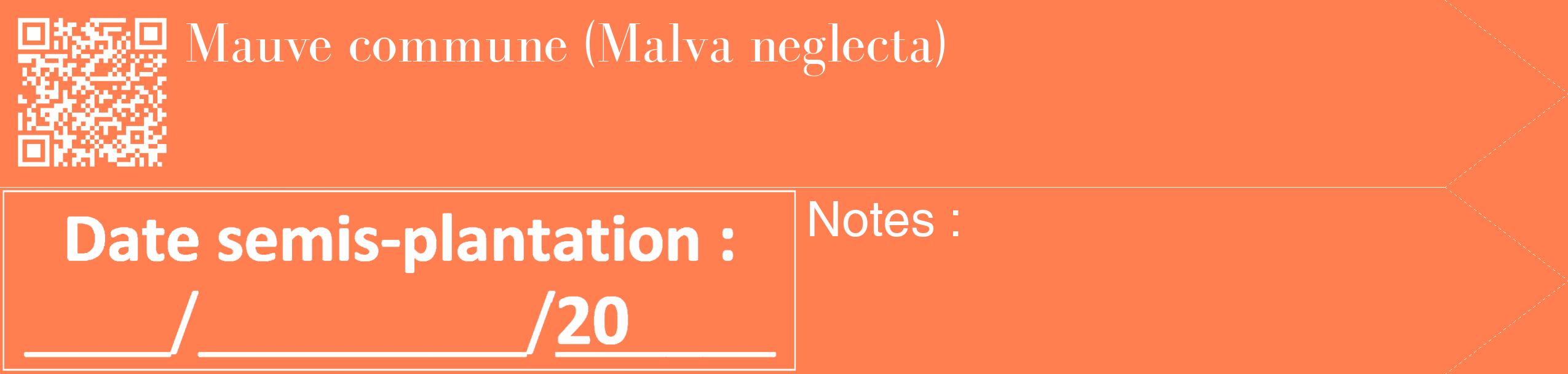 Étiquette de : Malva neglecta - format c - style blanche24_simple_simplebod avec qrcode et comestibilité