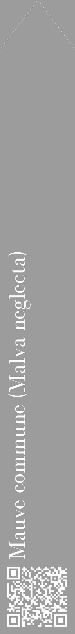 Étiquette de : Malva neglecta - format c - style blanche52_simple_simplebod avec qrcode et comestibilité - position verticale
