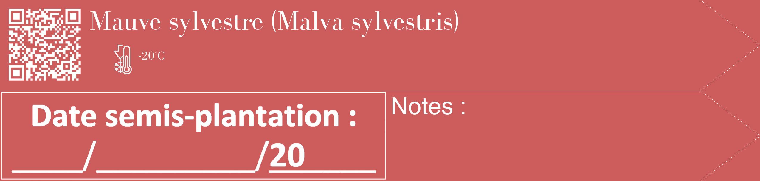 Étiquette de : Malva sylvestris - format c - style blanche35_simple_simplebod avec qrcode et comestibilité