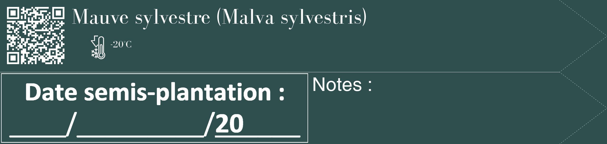 Étiquette de : Malva sylvestris - format c - style blanche58_simple_simplebod avec qrcode et comestibilité