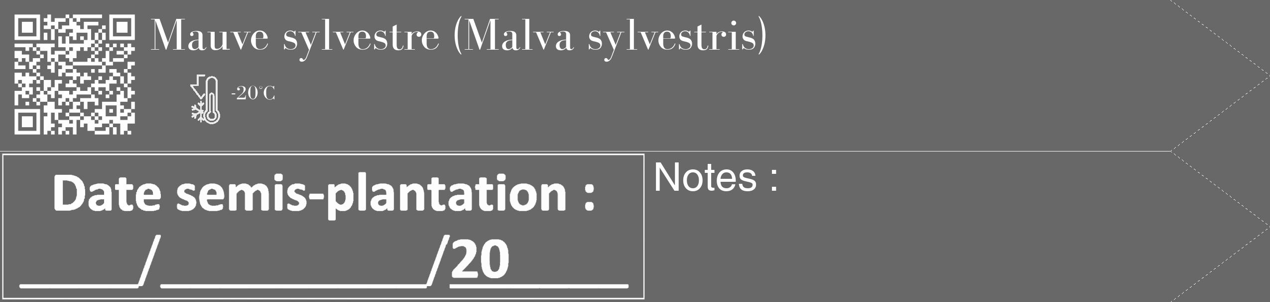 Étiquette de : Malva sylvestris - format c - style blanche6_simple_simplebod avec qrcode et comestibilité