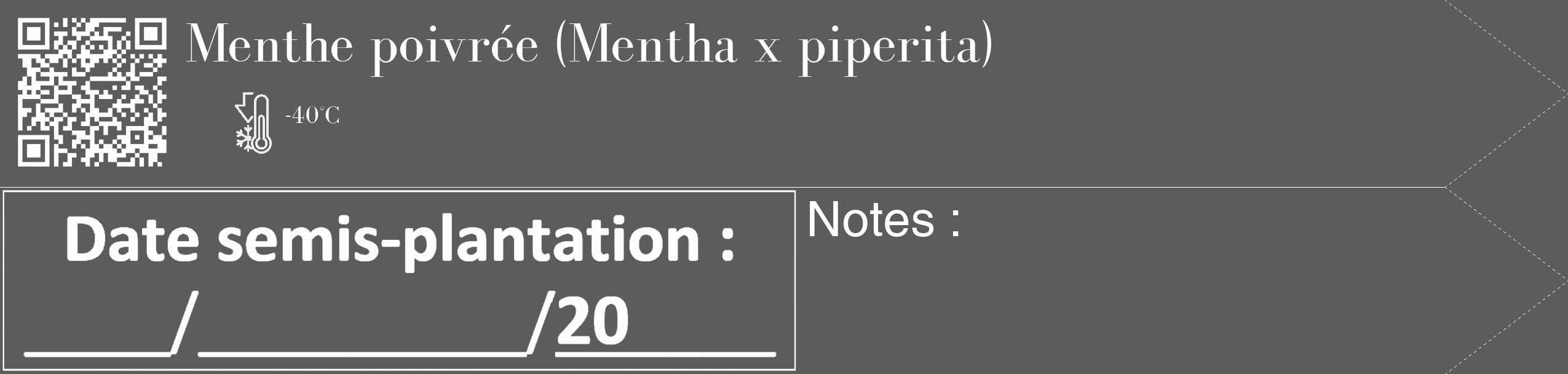Étiquette de : Mentha x piperita - format c - style blanche49_simple_simplebod avec qrcode et comestibilité