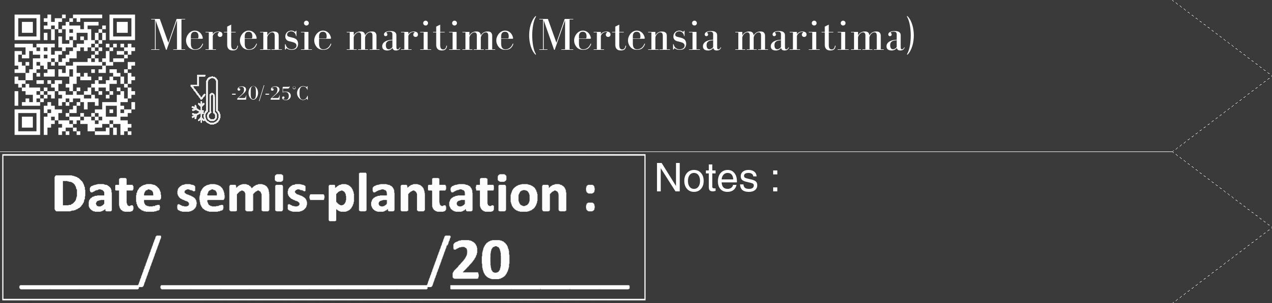 Étiquette de : Mertensia maritima - format c - style blanche8_simple_simplebod avec qrcode et comestibilité